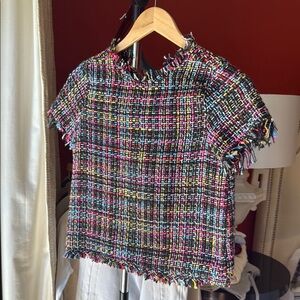 Zara Multicolor Tweed Mini Skirt